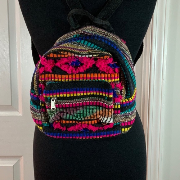 Boho Embroidered Tribal Aztec Backpack - Picture 5 of 5